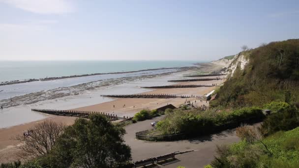 Widok Południowej west coast plaża Eastbourne East Sussex Anglia Uk - Materiał filmowy, wideo