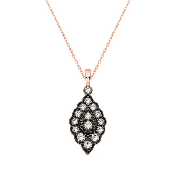 Oszmán stílusú gyémánt nyaklánc; Rózsa aranyozott; hiteles - Fotó, kép