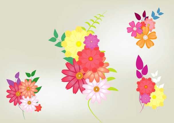 Színes tavaszi nyári virág vektor háttér - Vektor, kép