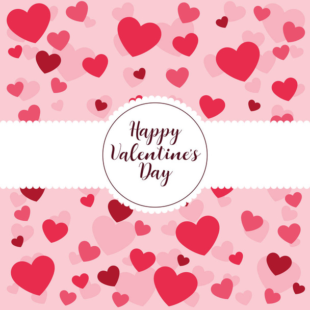 valentines card with hearts pattern vector illustration design - Διάνυσμα, εικόνα