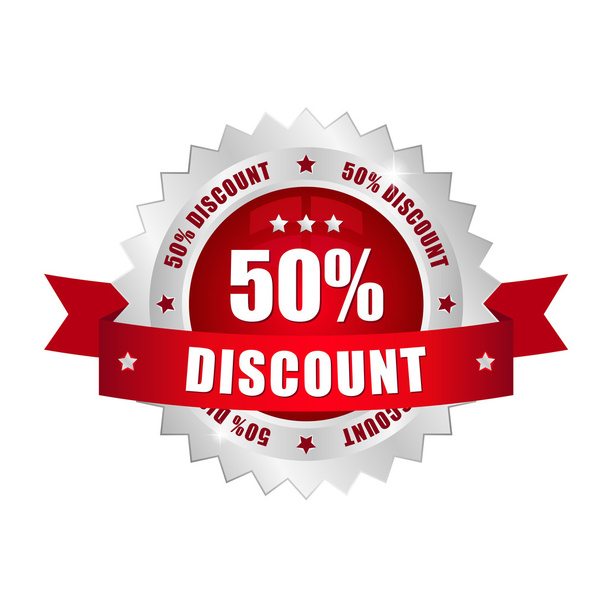 50 percent discount button - Vector, Image