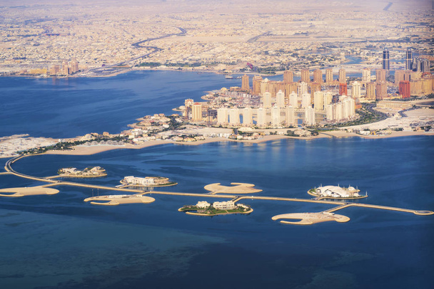 Golfo Pérsico. Vista aérea de la isla Pearl-Qatar en Doha. Qatar, el Golfo Pérsico
. - Foto, imagen