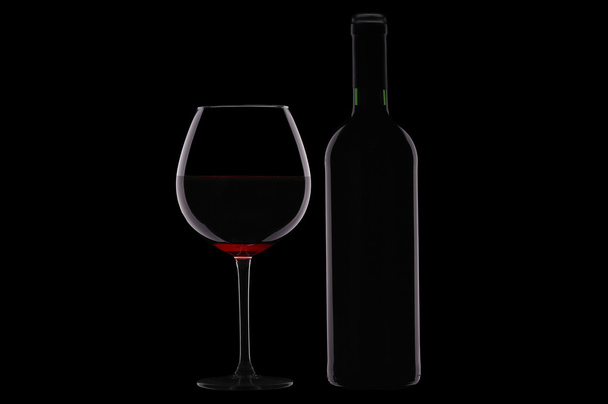 Wineglass and bottle - Photo, Image
