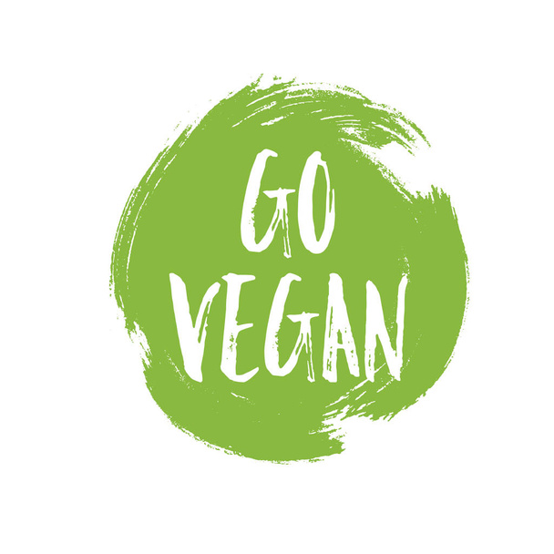 Go Vegan circular green grunge emblem badge - Vektori, kuva