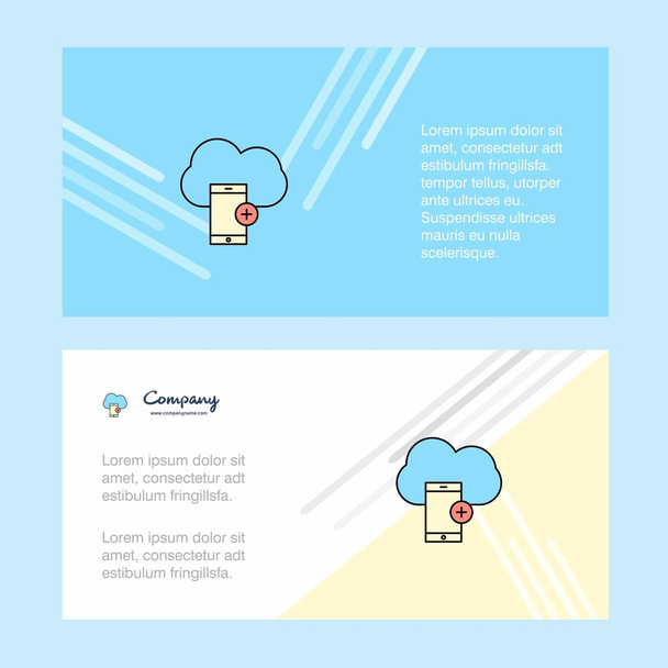 Cloud with smart phone  abstract corporate business banner template, horizontal advertising business banner. - Вектор, зображення