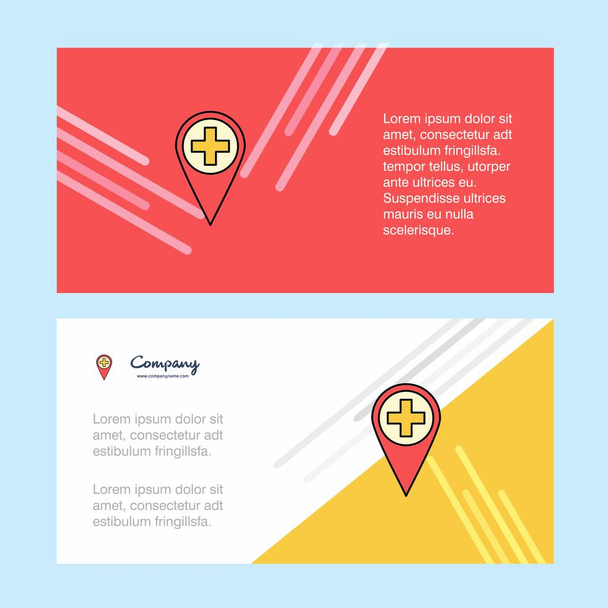 Hospital location abstract corporate business banner template, horizontal advertising business banner. - Vector, imagen