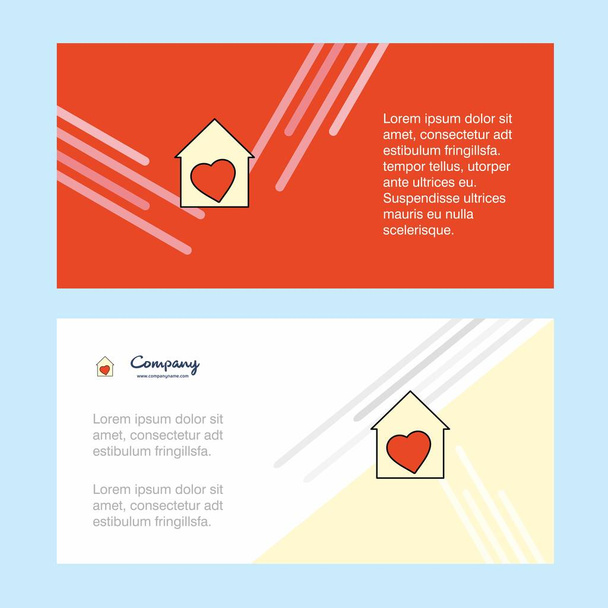 Love house abstract corporate business banner template, horizontal advertising business banner. - Vettoriali, immagini