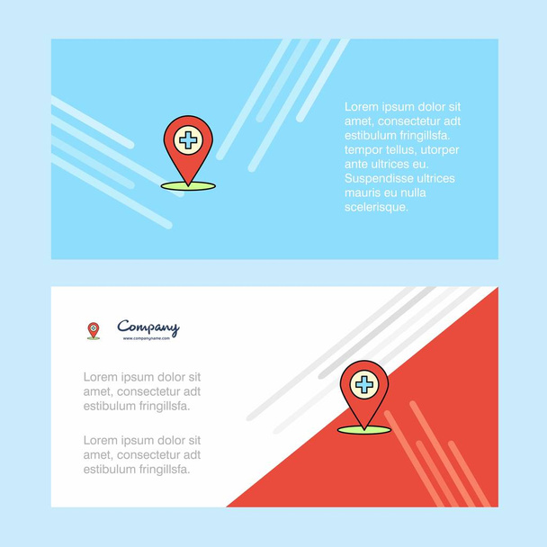 Hospital location abstract corporate business banner template, horizontal advertising business banner. - Vektor, Bild