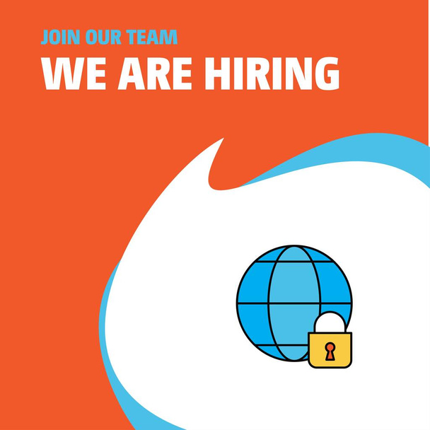 Join Our Team. Busienss Company Internet protected We Are Hiring Poster Callout Design. Vector background - ベクター画像