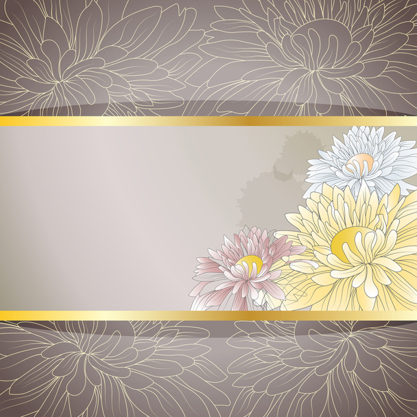 Elegant background with chrysanthemums - Vetor, Imagem