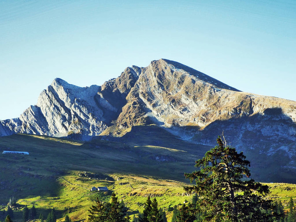 Pic rocheux Selun dans la chaîne de montagnes Churfirsten - Canton de Saint-Gall, Suisse
 - Photo, image