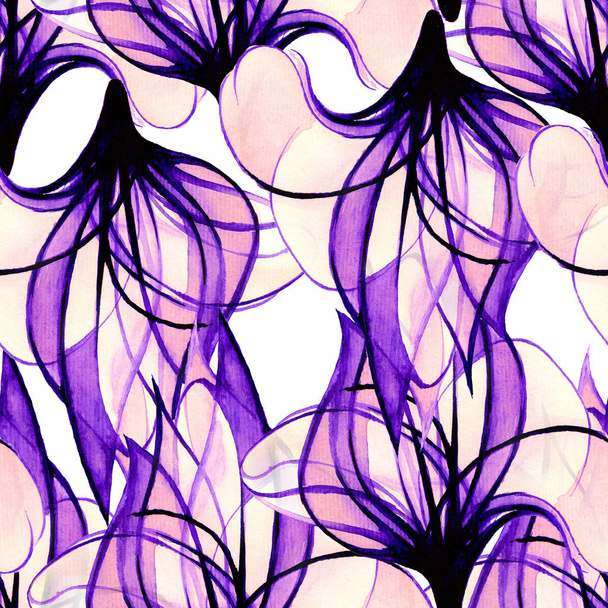Hintergrund. Blumen Aquarell. schöne Basis für Design. nahtloses Muster. - Foto, Bild