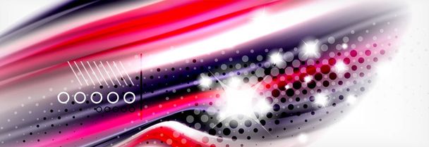Smooth liquid blur wave background, color flow concept, illustration - Вектор, зображення