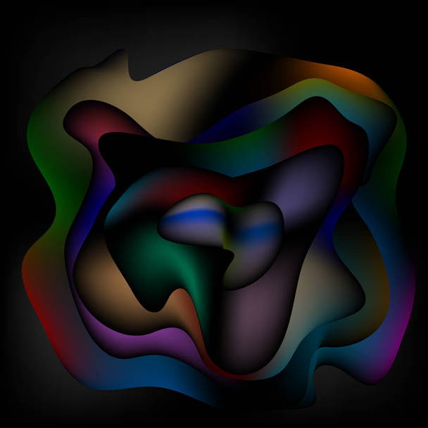 Abstract rose on a dark background and black - Vector, Imagen