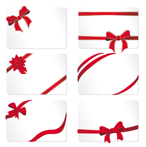 set of red ribbons - Vector, afbeelding