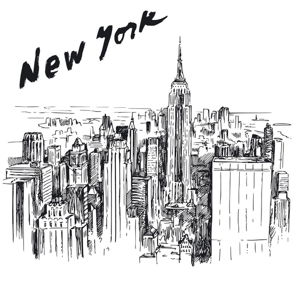 New York - kézzel rajzolt ábra - Vektor, kép