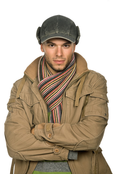 Studio obrázek mladý muž oblečený na zimu - Fotografie, Obrázek