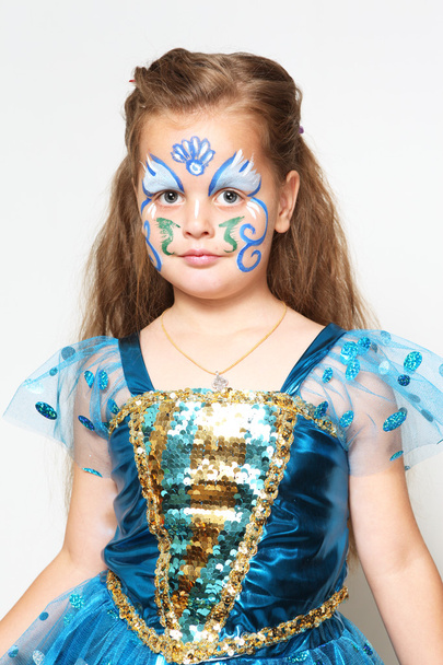 κορίτσι με τη μπλε όψη τέχνης - Φωτογραφία, εικόνα