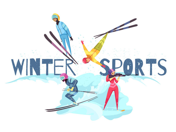 Concept de sports d'hiver
 - Vecteur, image
