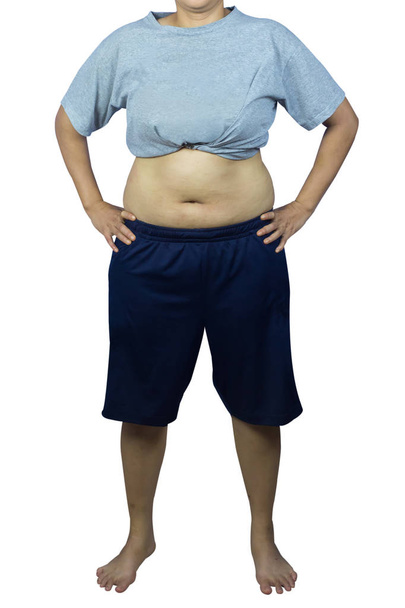 толстая азиатская женщина, изолированная с обрезкой пути - Фото, изображение