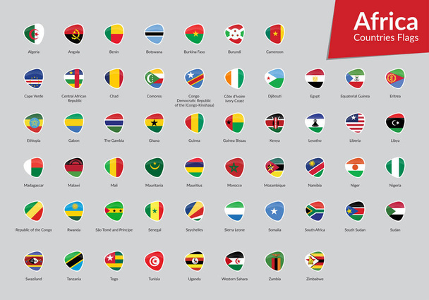Afrika ülkeleri bayrak simgesi toplama - Vektör, Görsel