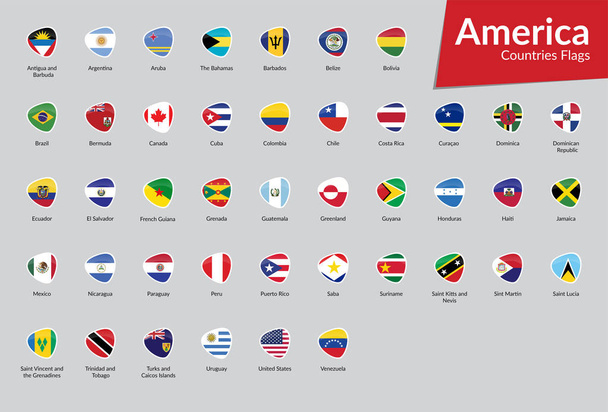 American Countries Collection d'icônes drapeau
 - Vecteur, image