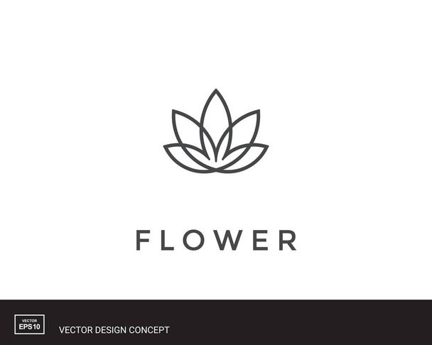 Абстрактный цветочный логотип. Креативный символ лотоса
 - Вектор,изображение