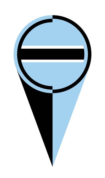 Botswana mapa puntero pin icono ubicación bandera marcador - Vector, imagen