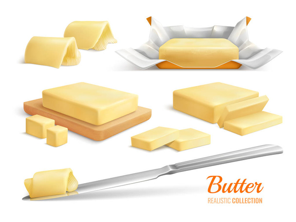 Butter realistisch gesetzt - Vektor, Bild