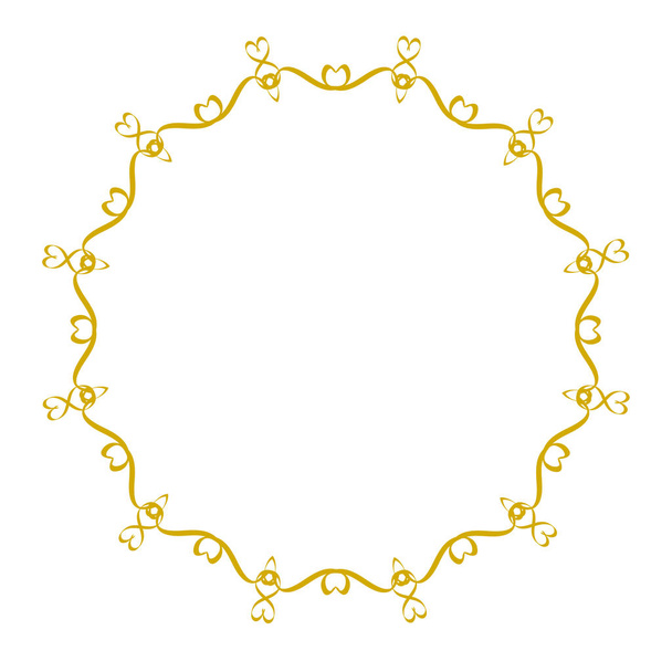 Koristeellinen runko, tyylikäs kultainen vektori sydän elementti pyöreä raja valkoinen, varastossa vektori kuva
 - Vektori, kuva
