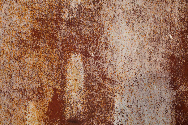 Grunge rusted metal texture. Rusty corrosion and oxidized background. Worn metallic iron panel. Abandoned design wall. Copper bar. - 写真・画像