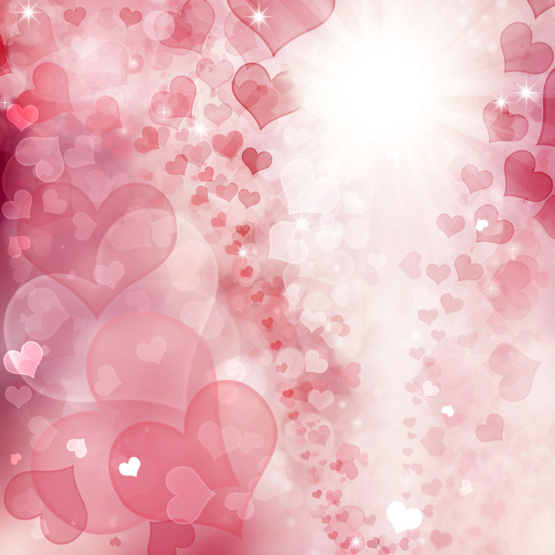 バレンタイン ハート ピンクの抽象的な背景です。バレンタインの日の壁紙。心の休日背景 - 写真・画像