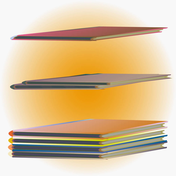 Pilhas de cadernos coloridos. Ilustração vetorial
 - Vetor, Imagem
