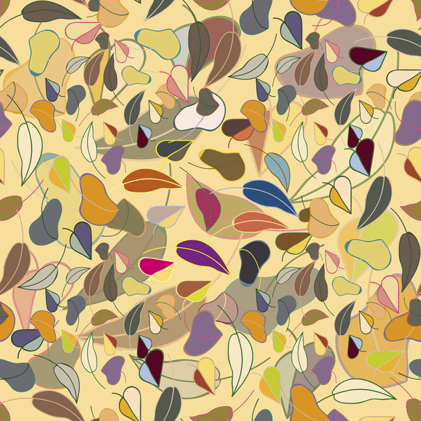 autumn leaves seamless pattern, vector illustration  - Vettoriali, immagini