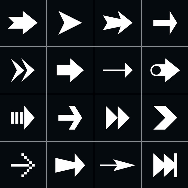 16 arrow sign pictogram set. - Vector, Image