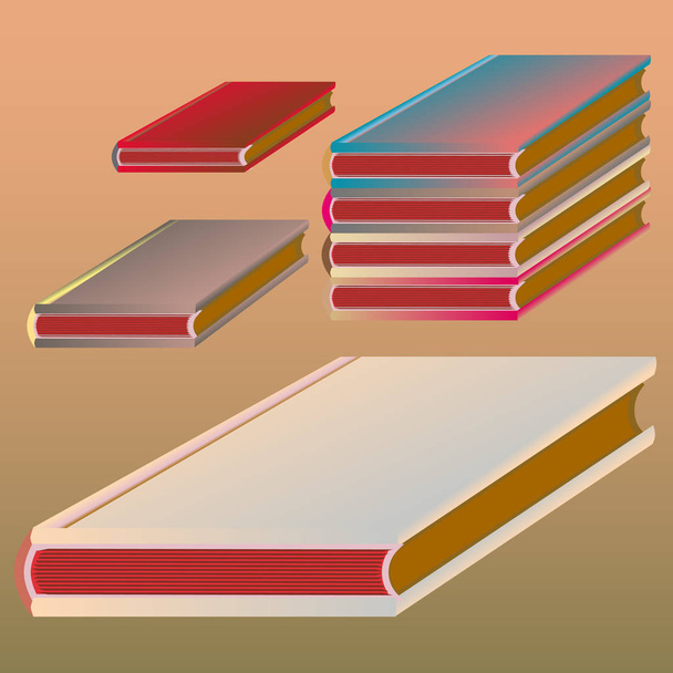 Montones de libros coloridos. Ilustración vectorial
 - Vector, Imagen