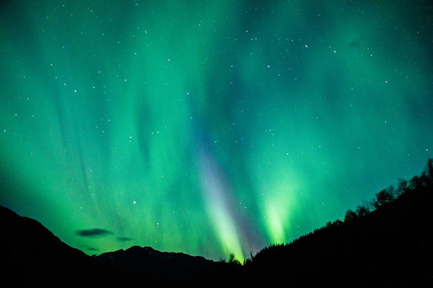 La luz del norte sobre los parques de Alaska HWY
 - Foto, imagen