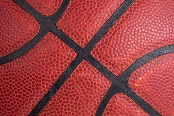 Closeup view of dark red basketball for background - Fotografie, Obrázek