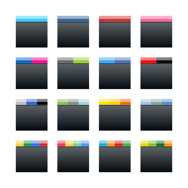 einfache populäre soziale Netzwerke Ikone. schwarze quadratische Form Internet-Taste mit beliebten Farben gestreifte Linien auf weißem Hintergrund. - Vektor, Bild