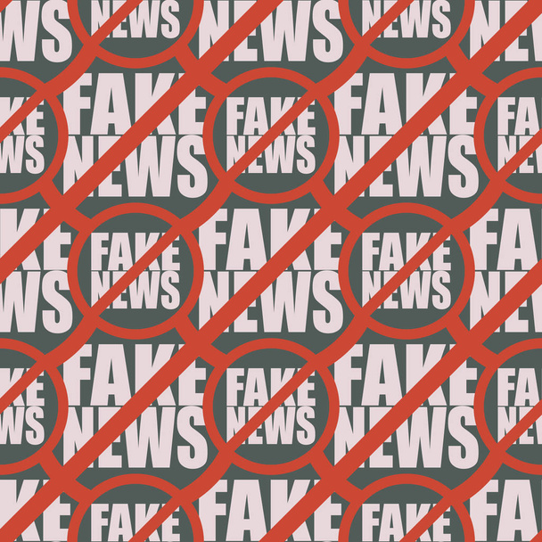 Conceptual seamless pattern with logo fake news. Global problems of humanity. - Vector, Image