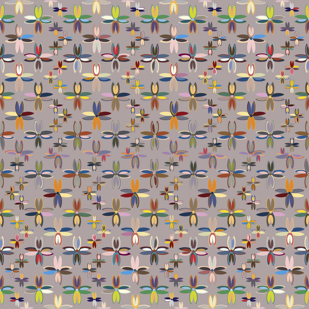 Modello geometrico multicolore senza cuciture con fiori, illustrazione vettoriale
  - Vettoriali, immagini