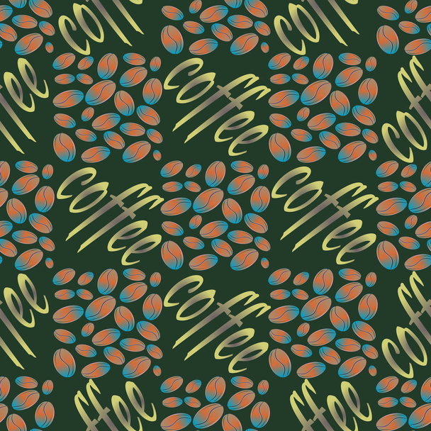 Coffee beans seamless pattern background - Vecteur, image
