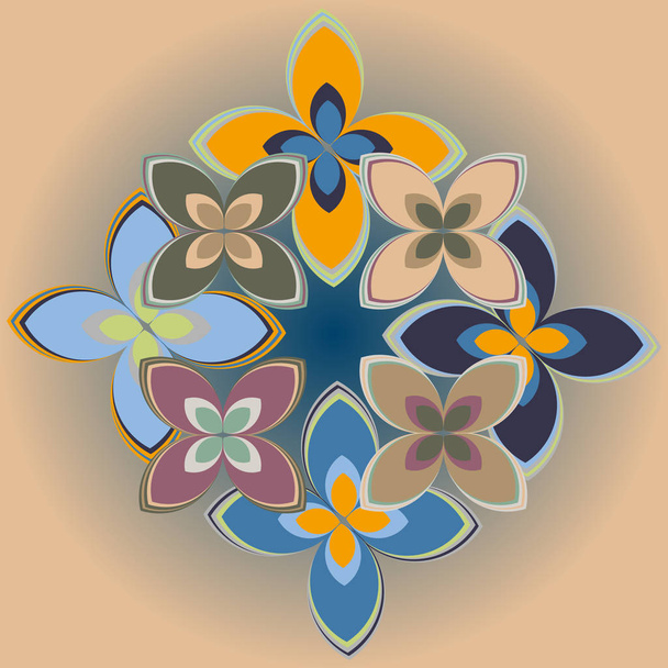 Geometriai virágos ikon-vektoros illusztráció  - Vektor, kép