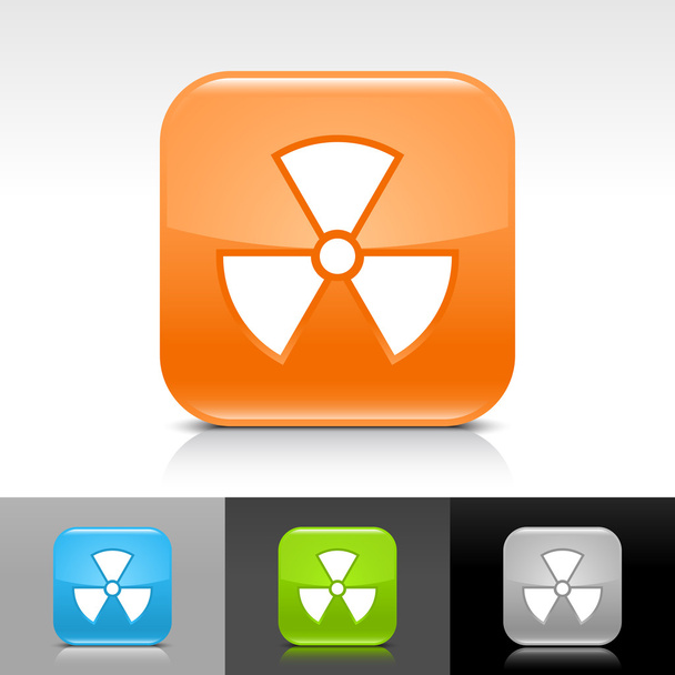 Cor botão de internet web brilhante com sinal de radiação
 - Vetor, Imagem