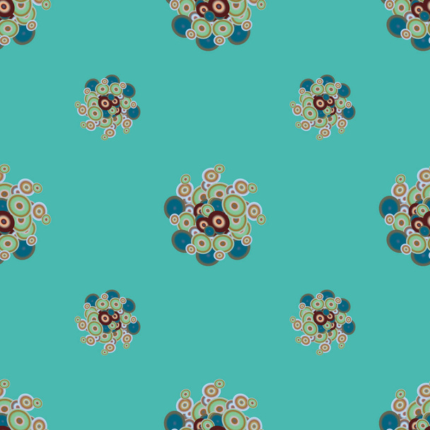Abstract geometric colorful seamless pattern with circles - Vetor, Imagem