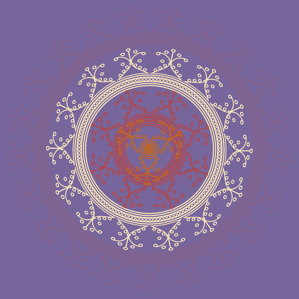 Mandala abstrata colorido simples. Ornamento circular brilhante consiste em formas simples
.  - Vetor, Imagem