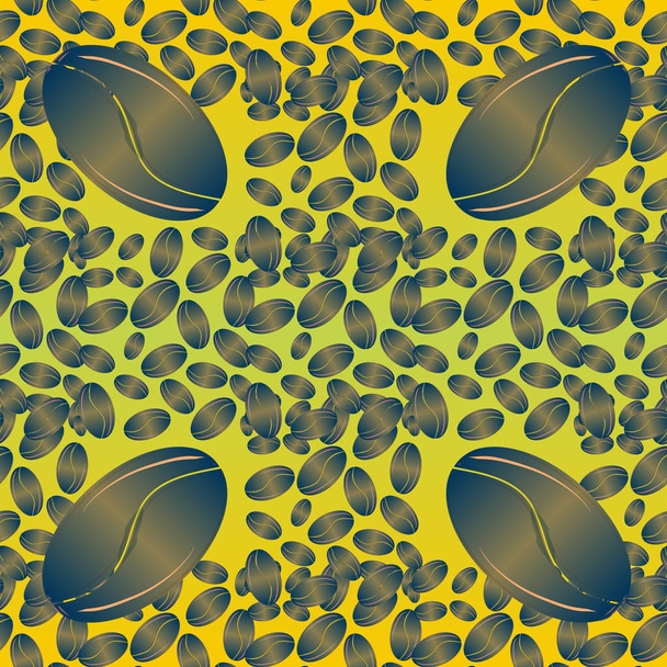 Kaffeebohnen nahtlose Muster Hintergrund - Vektor, Bild