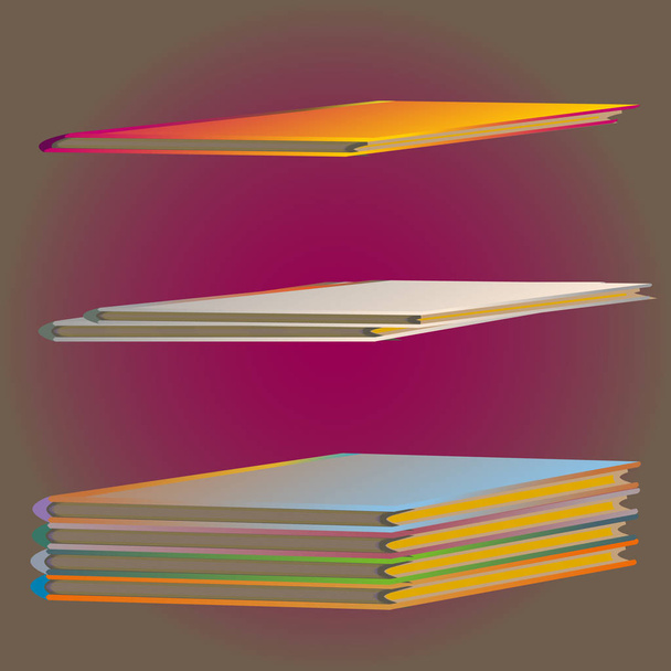 Στοίβες από χρωματιστά σημειωματάρια. Εικονογράφηση διάνυσμα - Διάνυσμα, εικόνα