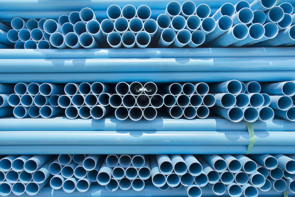 PVC pipes stacked in construction site - Photo, Image