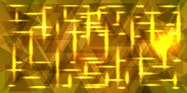 Gouden Kruis op een gele achtergrond van de metalen. Heldere patroon voor een feestelijke sfeer en interieur decoratie. - Vector, afbeelding